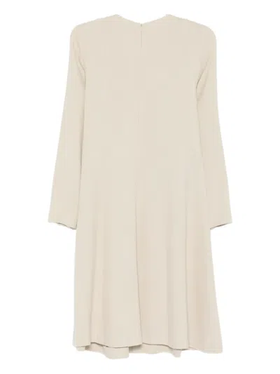 Antonelli Crew Neck Zipper Dress In Neutral
