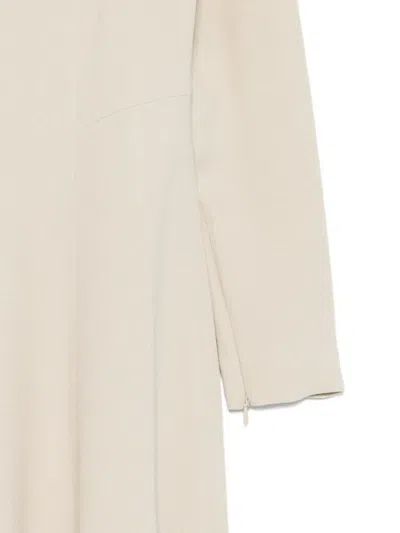 Antonelli Crew Neck Zipper Dress In Neutral