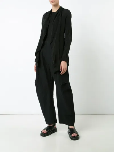 Uma Wang Curved Leg Trousers In Black