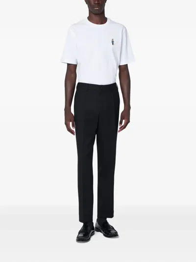 Santaniello Black Single-breasted Suit In Wool Blend In Black