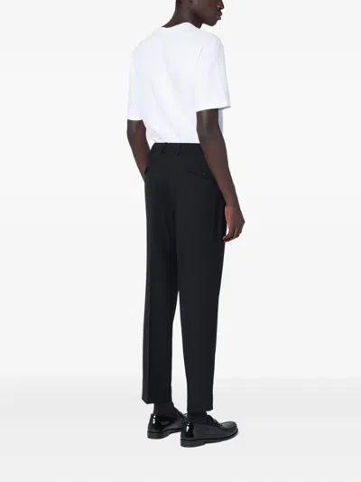 Santaniello Black Single-breasted Suit In Wool Blend In Black