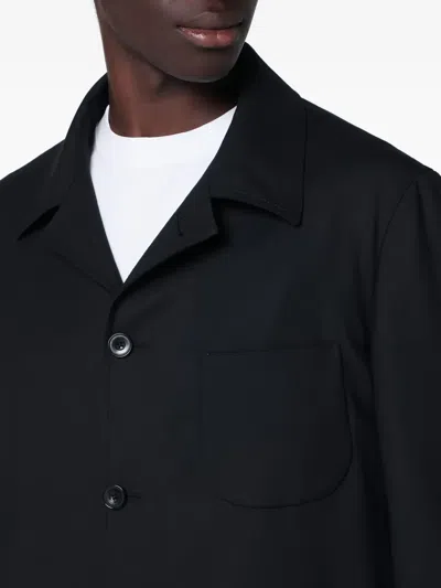 Santaniello Black Single-breasted Suit In Wool Blend In Black