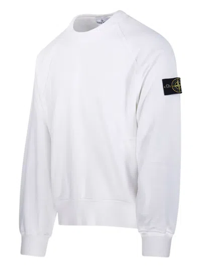 Stone Island Raglan-sleeve Patch Sweatshirt In White