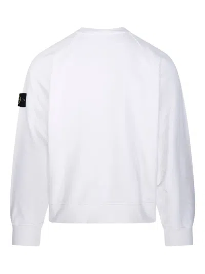 Stone Island Raglan-sleeve Patch Sweatshirt In White