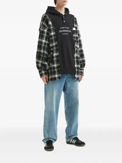 Musium Div. Check Hooded Knitwear In Black