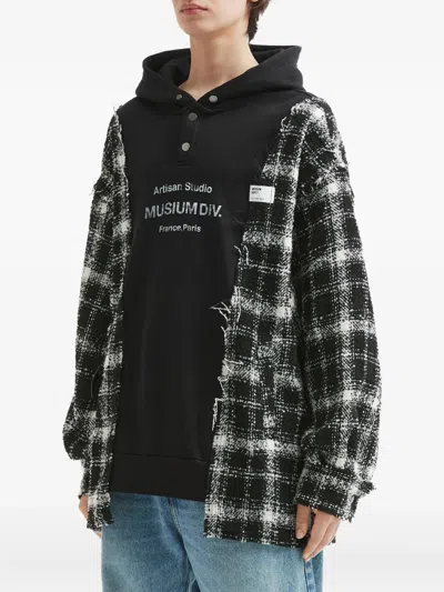 Musium Div. Check Hooded Knitwear In Black