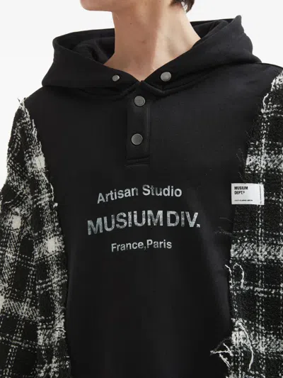 Musium Div. Check Hooded Knitwear In Black