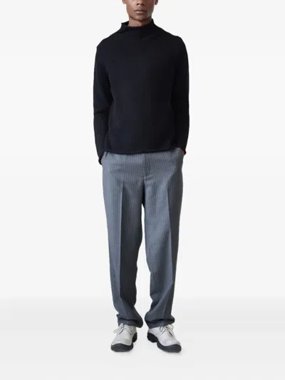 Carter Young Pinstripe Trousers In Gray