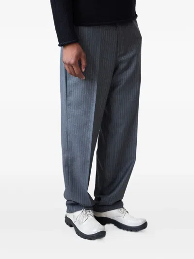 Carter Young Pinstripe Trousers In Gray