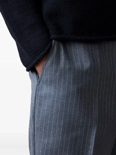 Carter Young Pinstripe Trousers In Gray