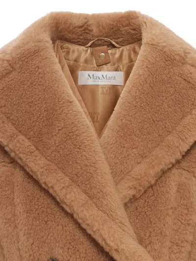 Max Mara Camel Teddy Santos 2-in-1 Cropped Gilet In Brown