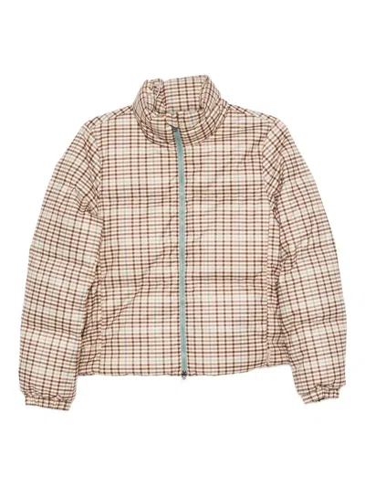 Woolrich Checked Zip-up Jacket In Neutral