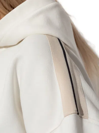 Palm Angels White Sweatshirt With Pink Embroidered Logo