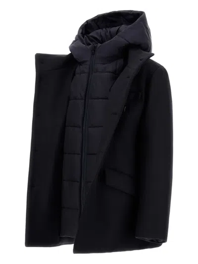 Herno Coat In Ecowool And Nylon Chamonix In Multi