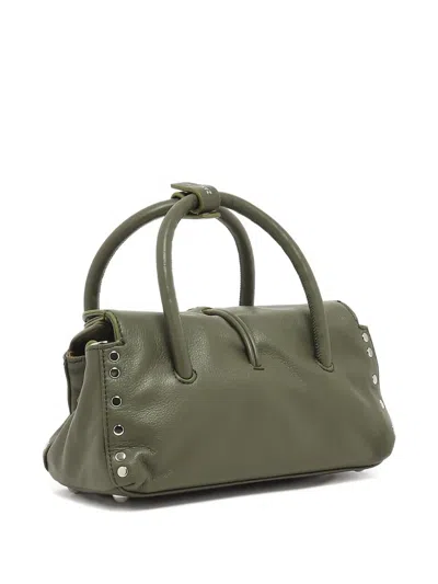 Zanellato Saeta Baby Handmade Leather Bag In Green