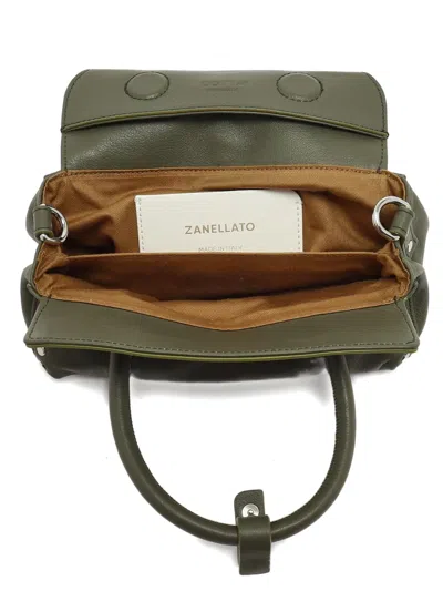Zanellato Saeta Baby Handmade Leather Bag In Green