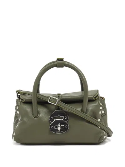 Zanellato Saeta Baby Handmade Leather Bag In Green