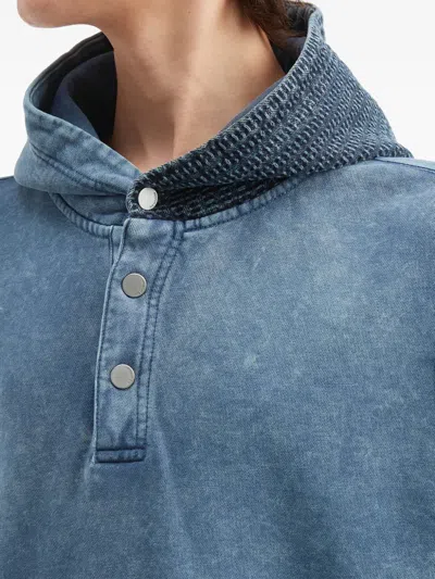 Musium Div. Button Patchwork Hoodie In Blue