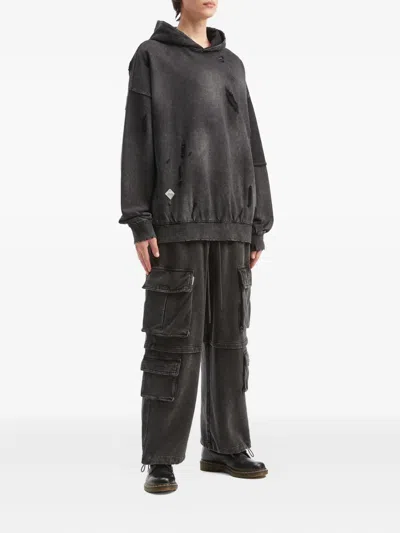 Musium Div. Distressed Panelled Sweatshirt In Black