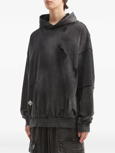 Musium Div. Distressed Panelled Sweatshirt In Black
