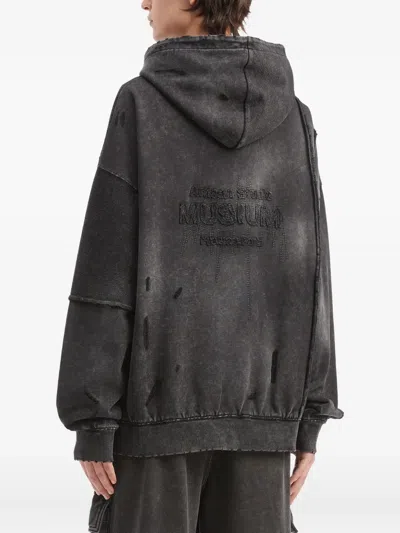 Musium Div. Distressed Panelled Sweatshirt In Black