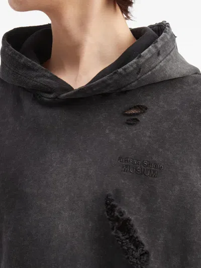 Musium Div. Distressed Panelled Sweatshirt In Black