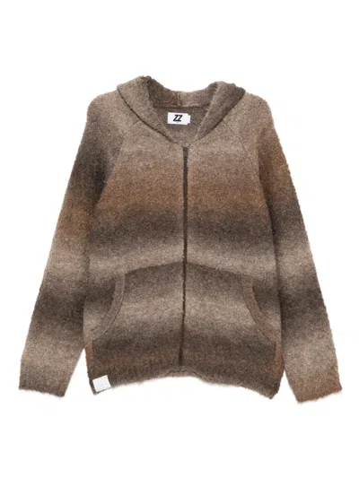 Izzue Ombre Striped Zip-up Hoodie In Multi