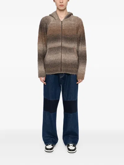 Izzue Ombre Striped Zip-up Hoodie In Multi