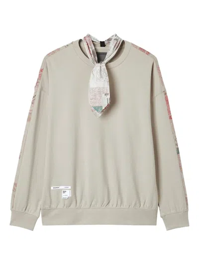 Musium Div. Patterned Sleeve Sweatshirt In Neutral