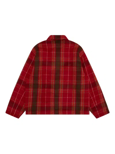 Aape By A Bathing Ape Plaid Zip Jacket In Red