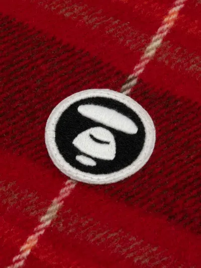 Aape By A Bathing Ape Plaid Zip Jacket In Red
