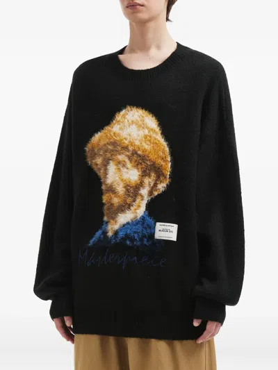 Musium Div. Portrait Embroidered Sweater In Black