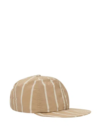 Aimé Leon Dore Striped-pattern Crusher Hat In Brown