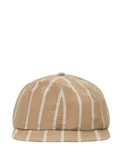 Aimé Leon Dore Striped-pattern Crusher Hat In Brown