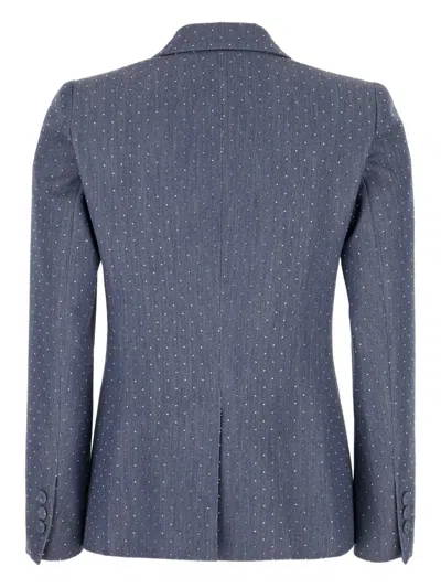 Post Scriptum Polka Dot Blazer In Blue