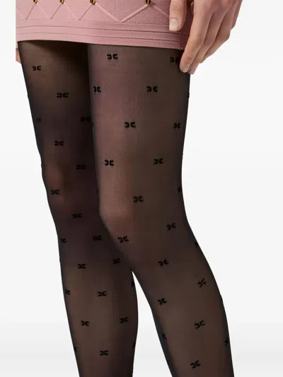 Elisabetta Franchi Logo-pattern Tights In Pink
