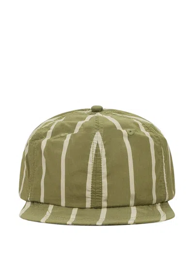 Aimé Leon Dore Striped-pattern Crusher Hat In Brown