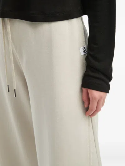 Mini Cream Drawstring Trousers In White