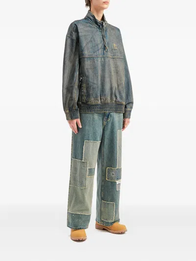 Musium Div. Zip Cotton Jacket In Blue