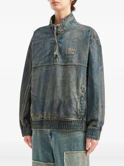 Musium Div. Zip Cotton Jacket In Blue