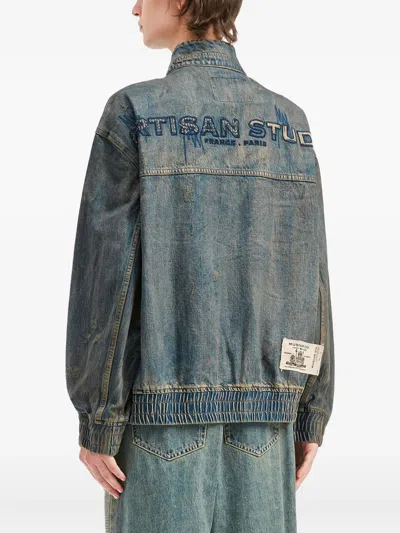 Musium Div. Zip Cotton Jacket In Blue