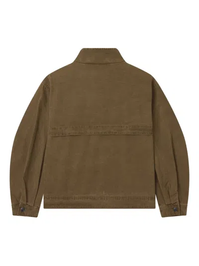 Mini Cream Pocket Jacket In Brown