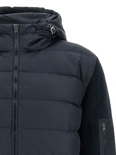 Herno Padded-knitted Down Jacket In Blue