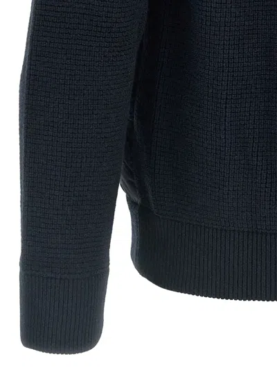 Herno Padded-knitted Down Jacket In Blue