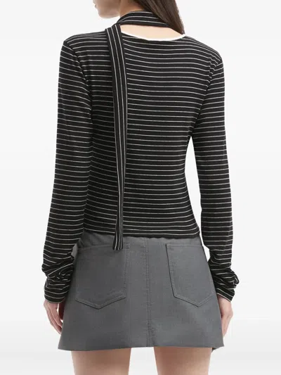 B+ab Striped Button Top In Black