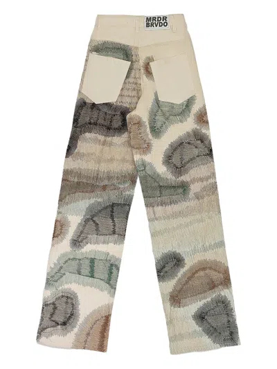 Who Decides War Ivory Camouflage Embroidery Pants In Multi