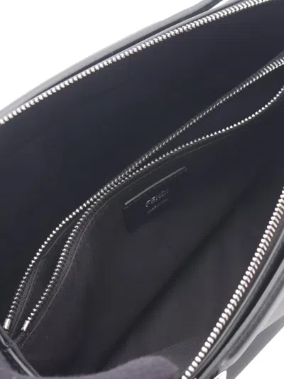 Pre-owned Fendi 2010-2025 Medium Leather By The Way Satchel In Black