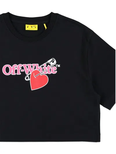 Off-white Heart Safety-pin T-shirt In Black