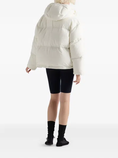 Prada Medium-weight Hooded Soft Fabric Down Jacket In White