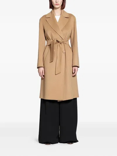 Max Mara Canneti Double-breasted Coat In Neutral